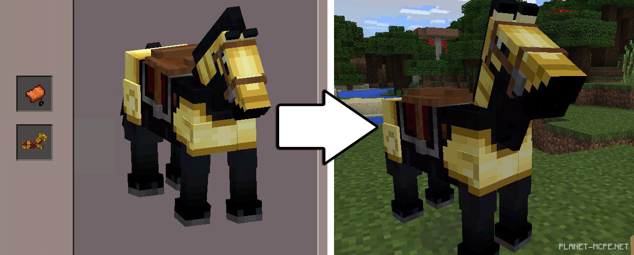 Как приручить лошадь в Minecraft PE?