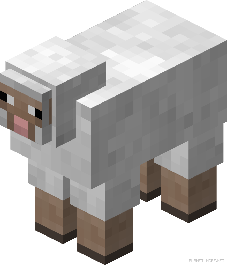 Овца на траве в биомах Minecraft PE 1.26