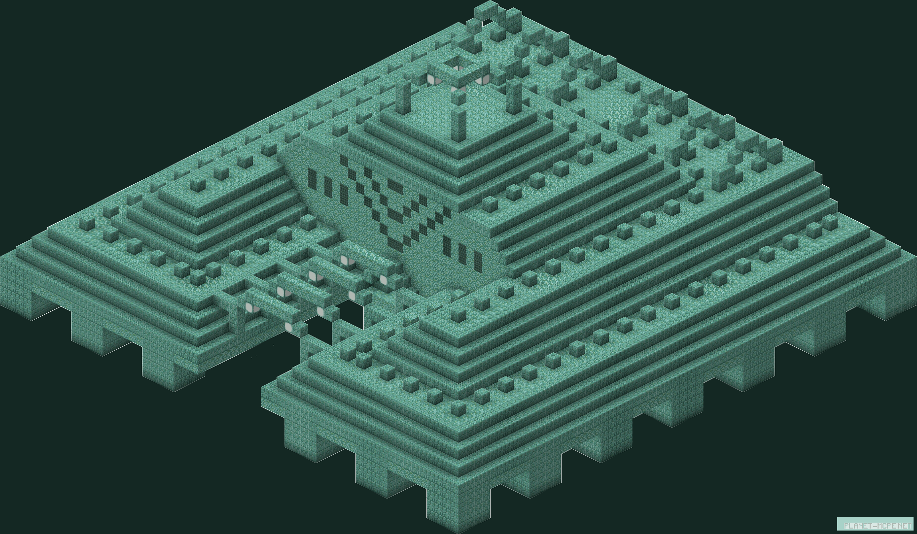 Подводная крепость снаружи в Minecraft PE 1.26