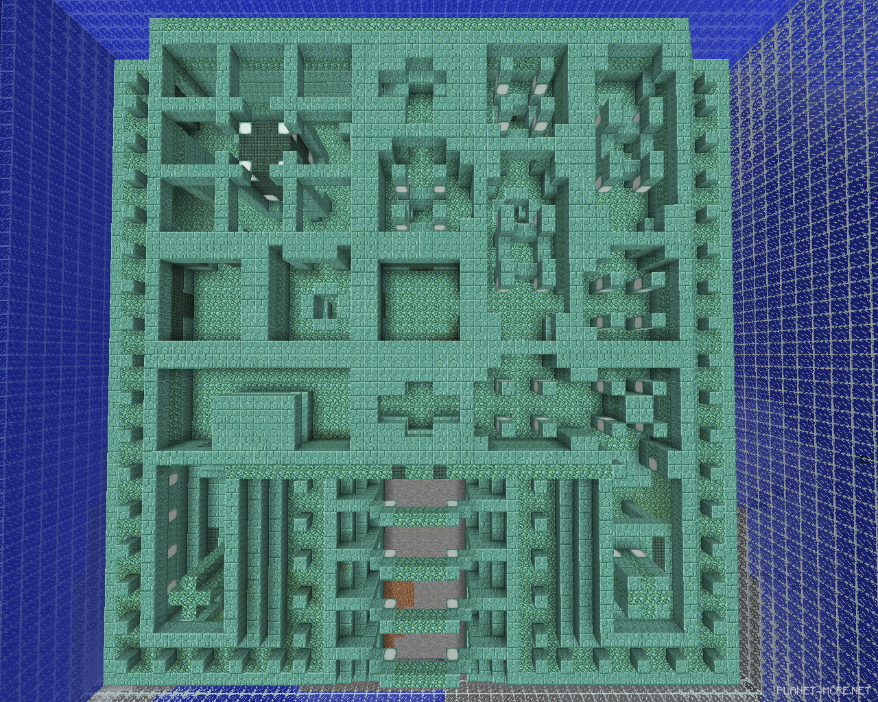 2 этаж подводной крепости Minecraft PE 1.26