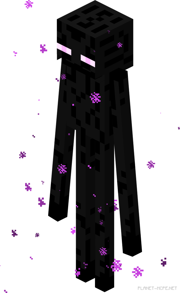 Странник Края с блоком в руках в Minecraft PE 1.26