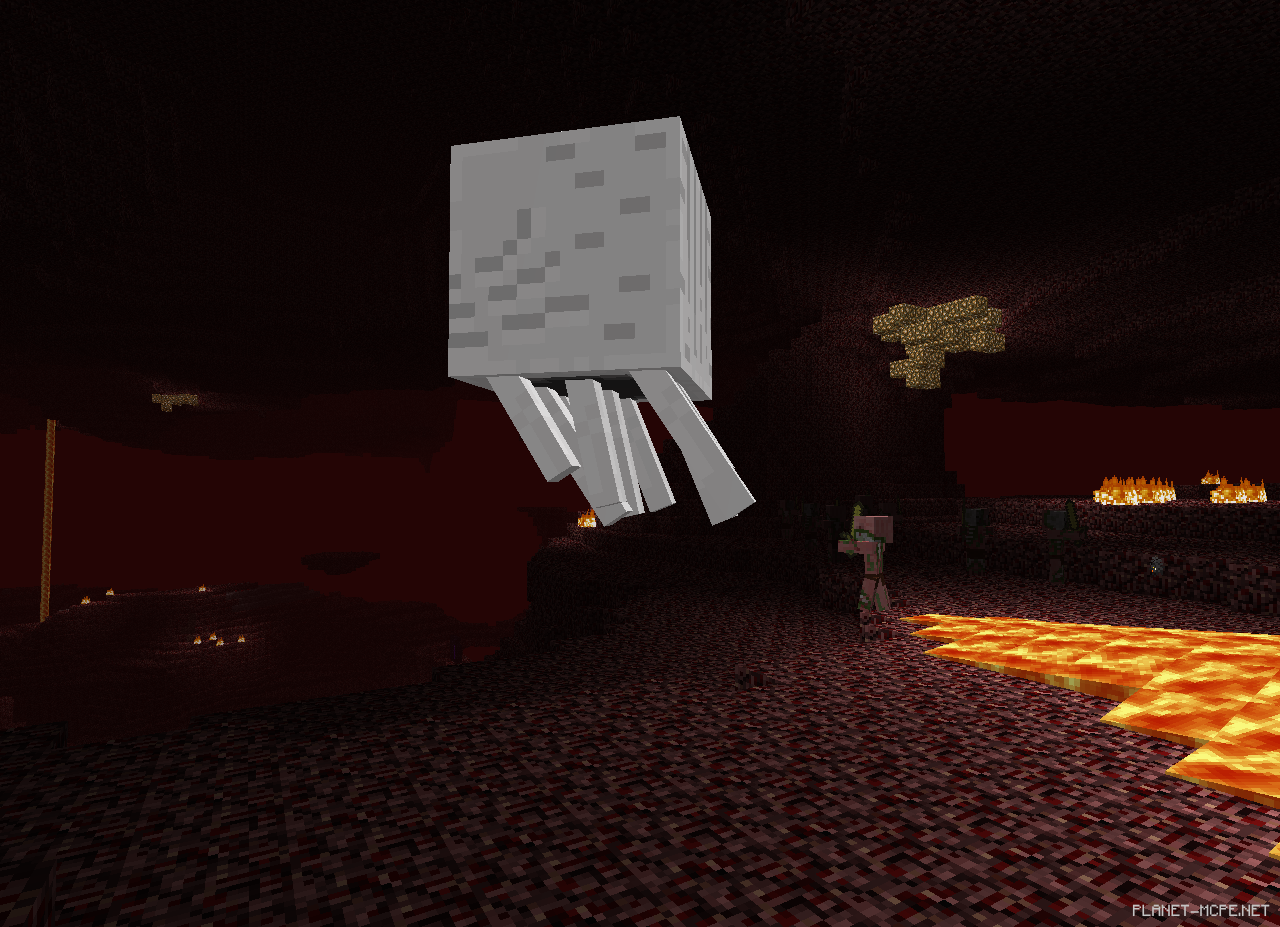 Размер гаста 4x4x4 в Minecraft PE 1.26