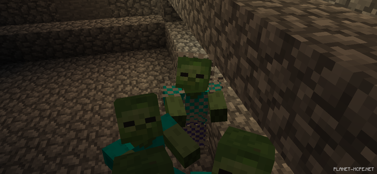 Зомби с кольчугой в Minecraft PE 1.26