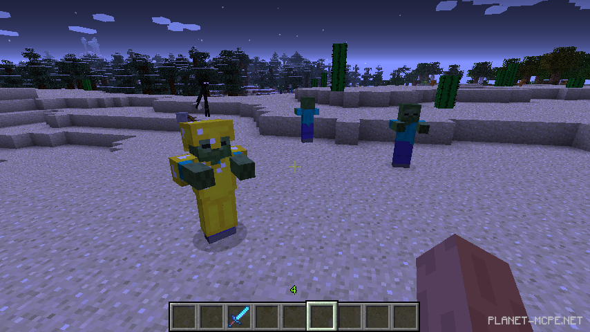 Зомби горят на солнце в Minecraft PE 1.26