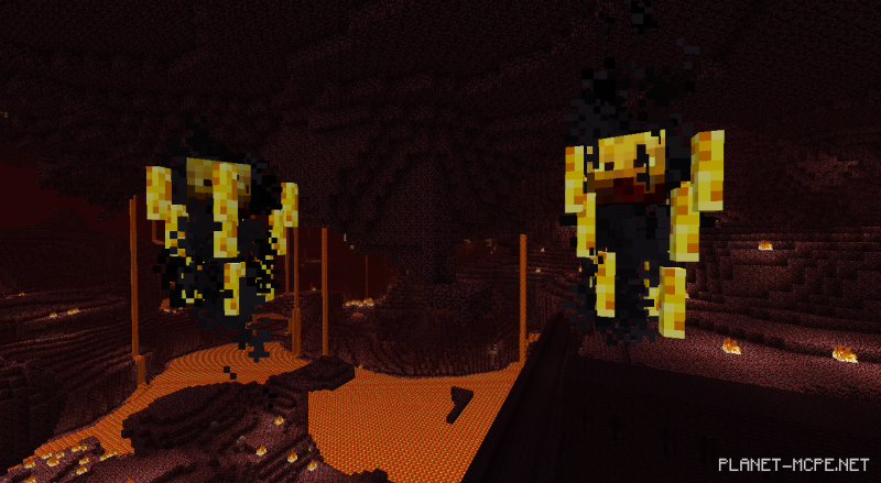 Ифрит летает в крепости Незера Minecraft PE 1.26