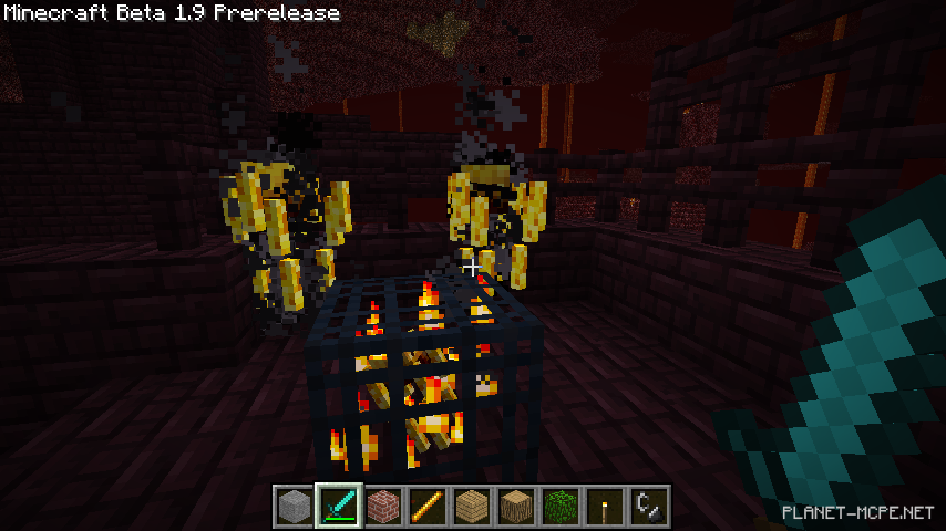 Огненный стержень из ифрита в Minecraft PE 1.26