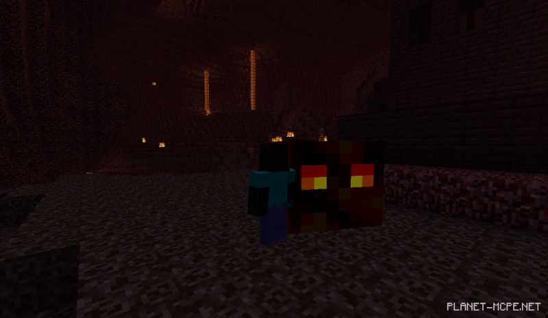 Большой лавовый куб делится в Minecraft PE 1.26