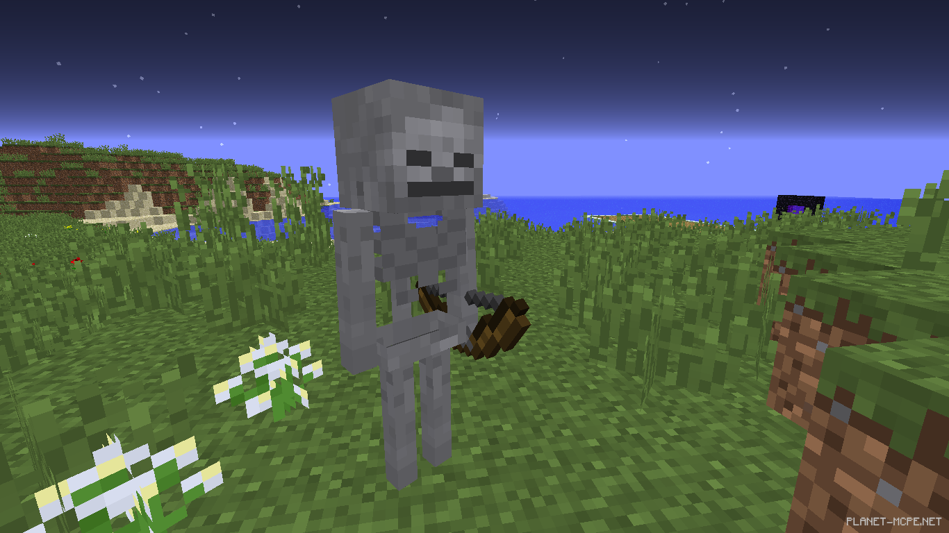 Скелет в броне с луком в Minecraft PE 1.26