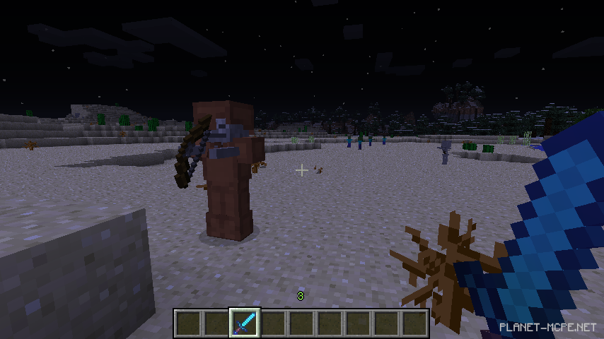 Скелет стреляет в игрока в Minecraft PE 1.26