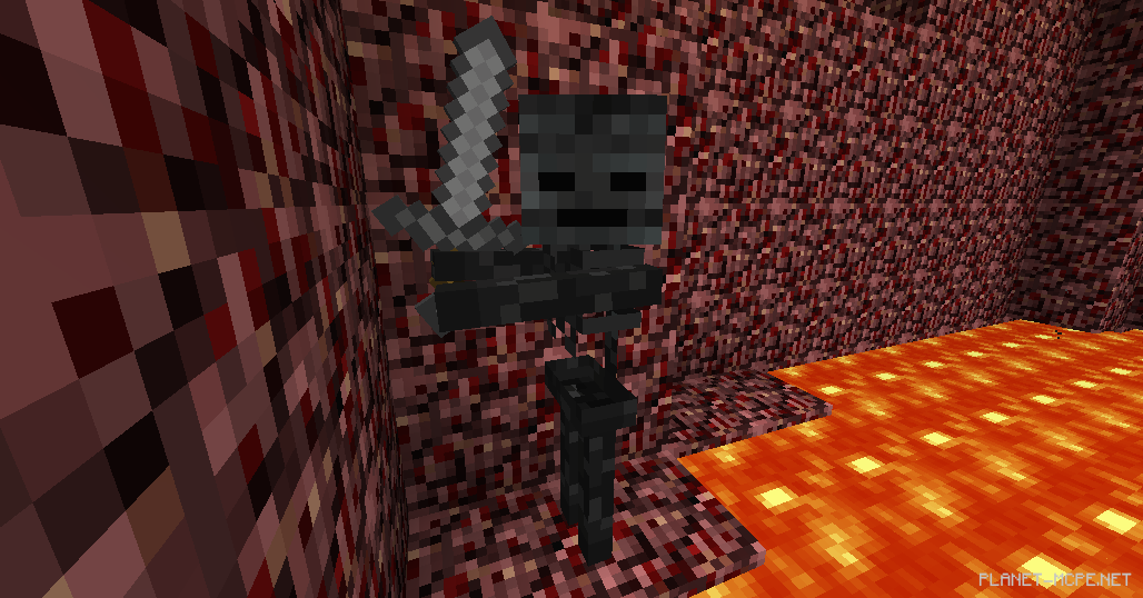 Скелет-иссушитель атакует в Minecraft PE 1.26