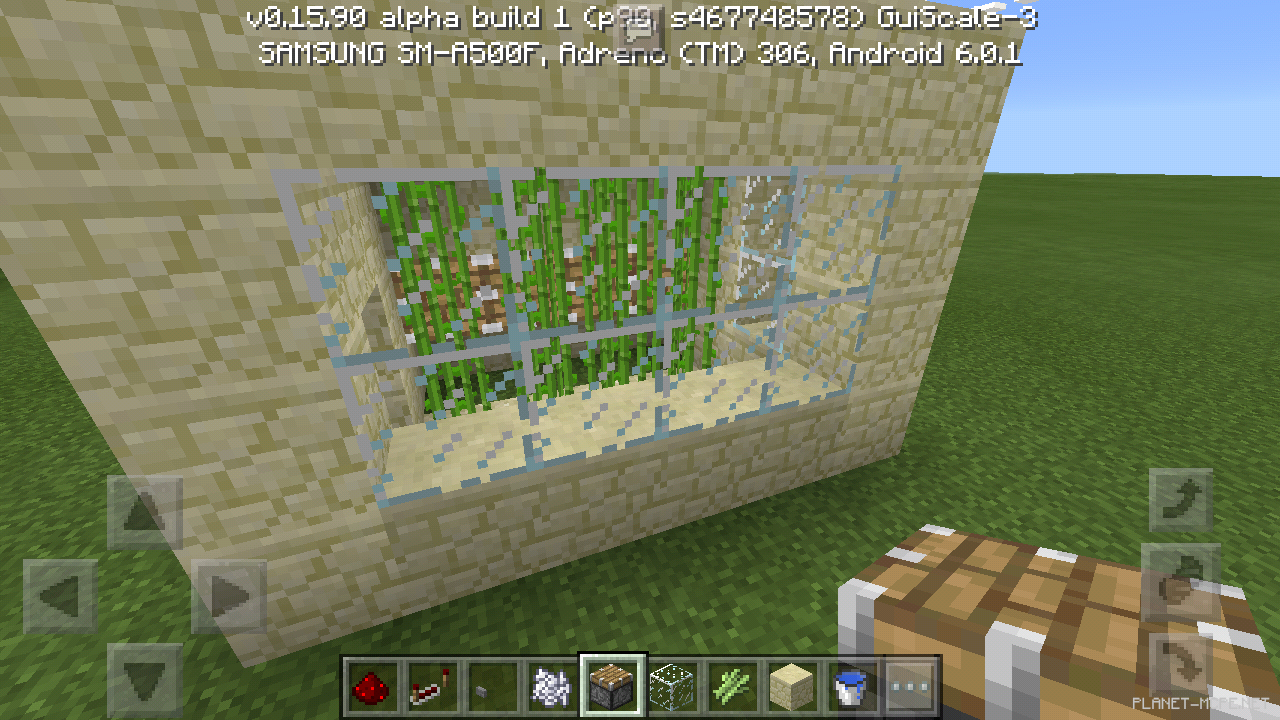 Работающая ферма тростника в Minecraft PE 1.26