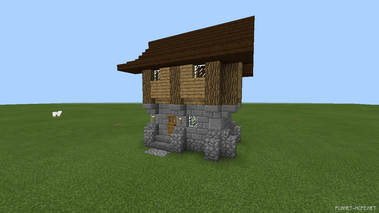 Двухэтажный средневековый домик [2 часть][Гайды Minecraft PE]