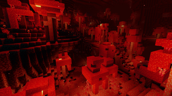 Багровый лес | Шейдеры Sunrise