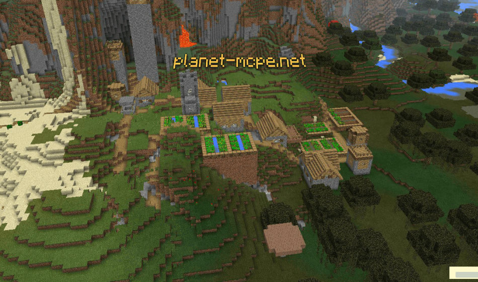 Две хижины ведьмы и деревня на спавне [0.14.x]