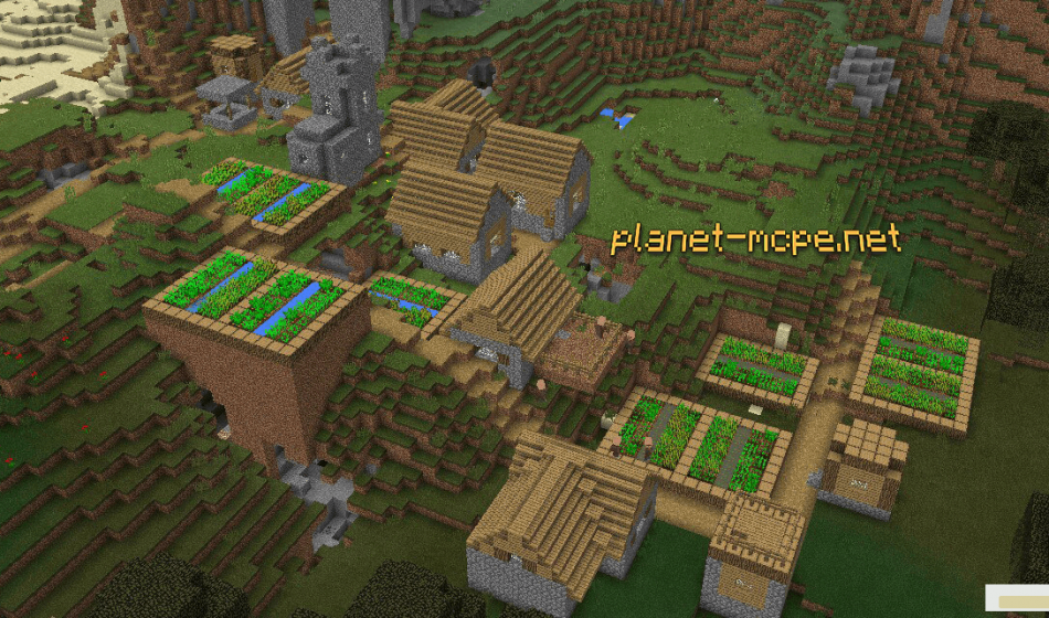 Две хижины ведьмы и деревня на спавне [0.14.x]