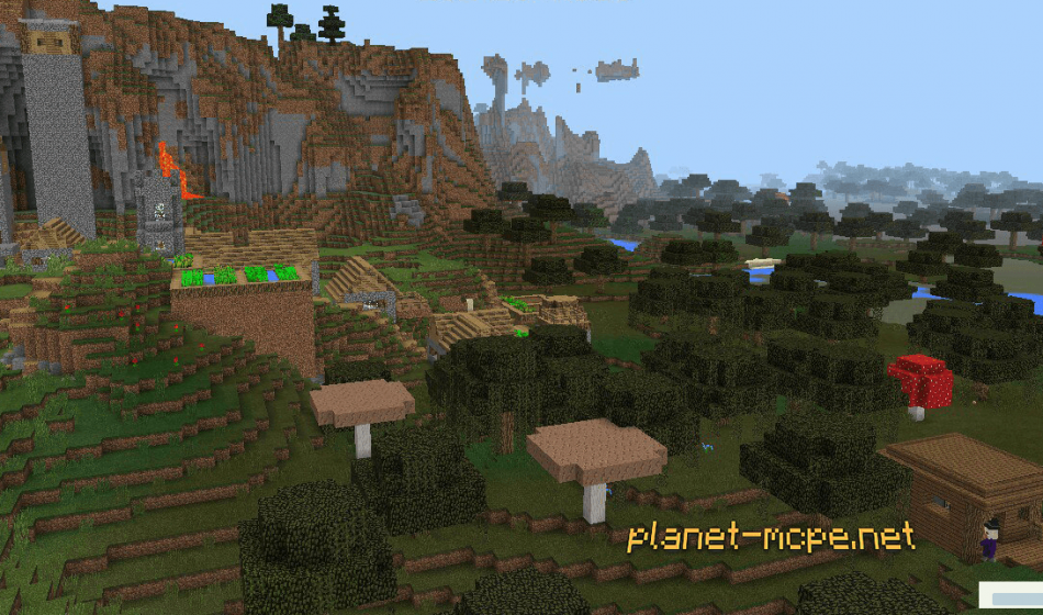 Две хижины ведьмы и деревня на спавне [0.14.x]
