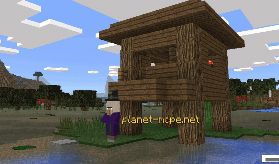 Две хижины ведьмы и деревня на спавне [0.14.x]