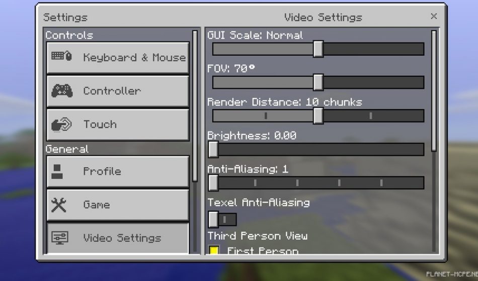 Новое меню настроек в Minecraft PE 0.16.0!
