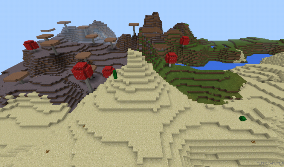 Деревня на грибном биоме с небольшим бонусом [0.15.x]