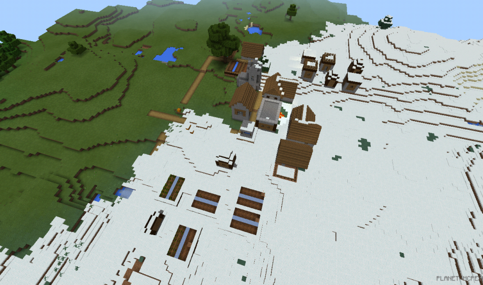Ледяной биом и деревня с кузницей [0.15.x]