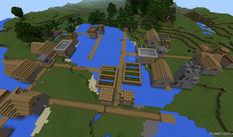 Двойная деревня рядом со спавном [0.15.x]