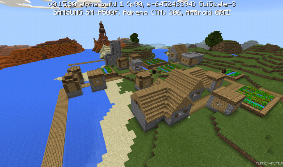 Деревня с кузницей, рядом с глиняным биомом [0.16.x - 0.15.x]