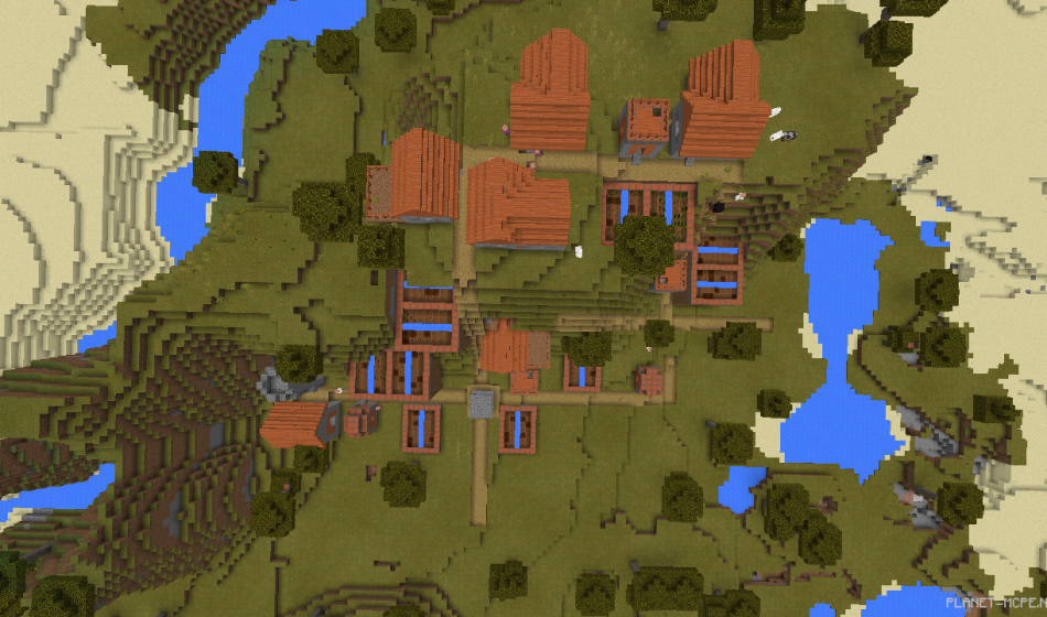 Деревня из красного дерева на склоне горы [0.16.1|0.16.0]