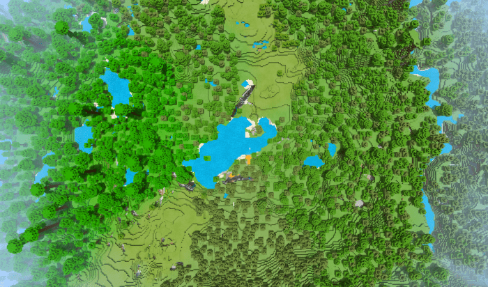 Сид с болотом, деревней в джунглях и высокой скалой 1.16 | Сиды для Minecraft