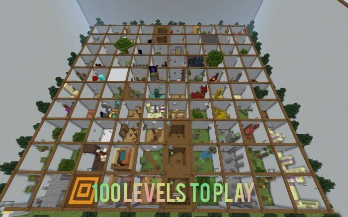 Сетка уровней ночью | Карта Паркур крафт