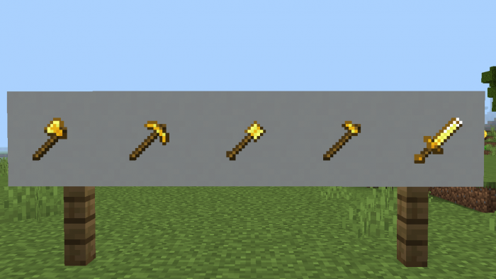 Золотые инструменты | Текстуры Модифицированные ванильные инструменты