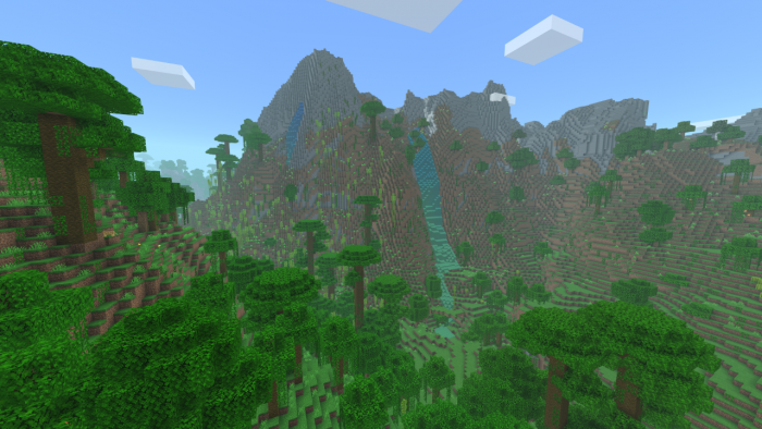 Горы в джунглях | Текстуры Улучшение тумана и цветов воды