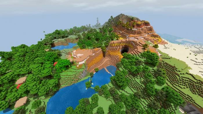 Гора | Сид Шесть биомов и деревня