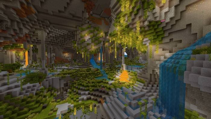 Многоуровневая пещера | Сид Шесть биомов и деревня