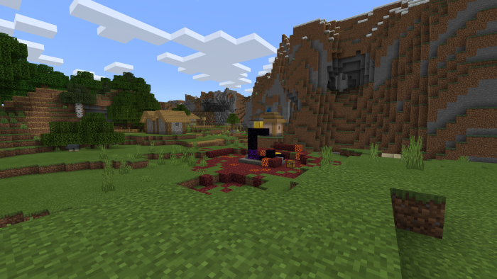 Разрушенный портал вдали | Сид Деревня и разрушенный портал