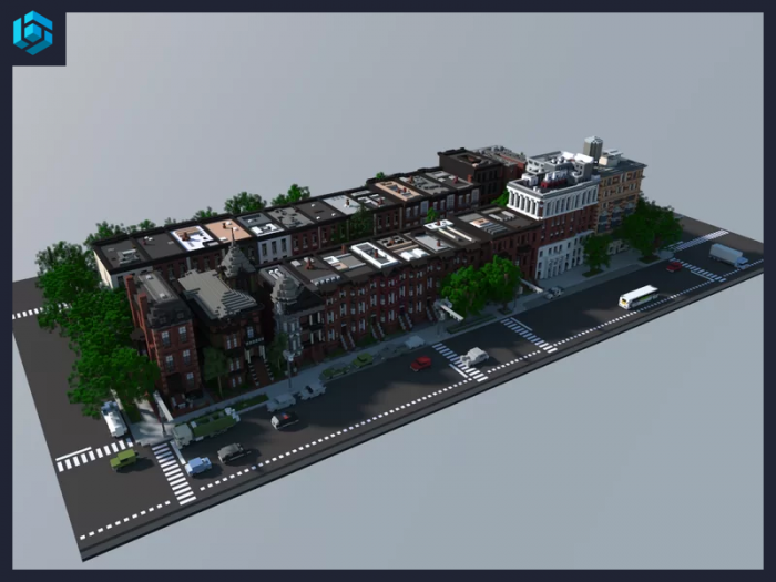 Квартал в Бруклине | Карта Стиль Бруклина