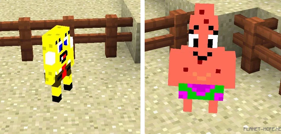 Мод SpongeBob Mobs 0.15.4/0.14.0/0.13.1