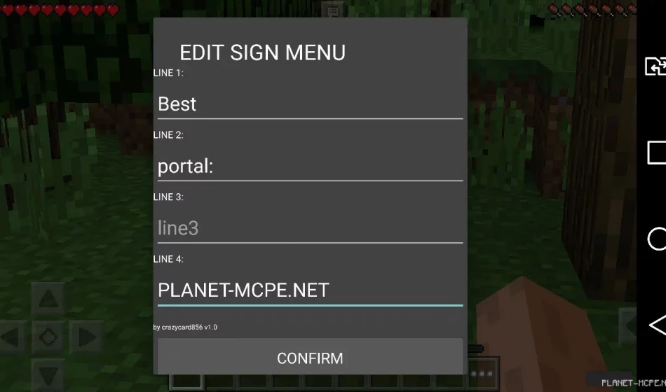 Мод Edit Sign 0.15.9/0.14.3