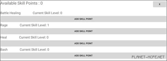 Мод Skills 0.14.2/0.14.1
