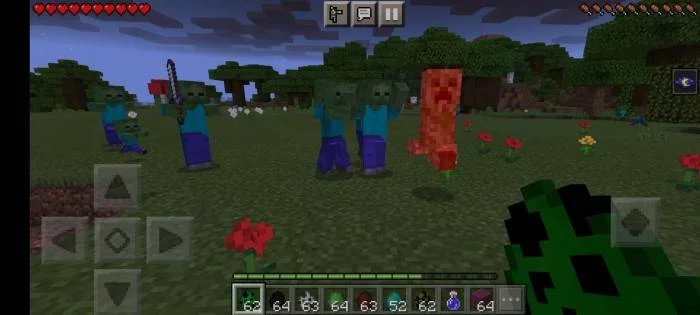 Атакуют крипера | Мод Дружественные зомби