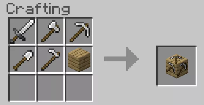 Crafting Iron Tool Block Mod