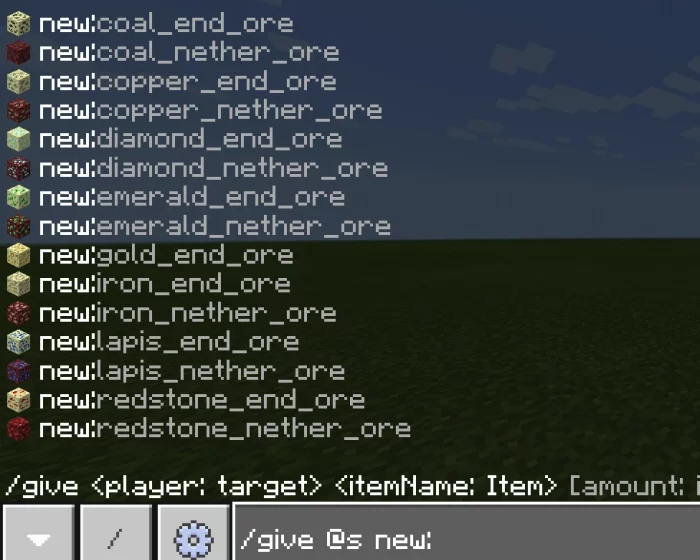 Список команд | Мод Рудные измерения