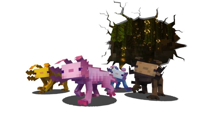 Аксолотли | Мод Мутировавшие мобы