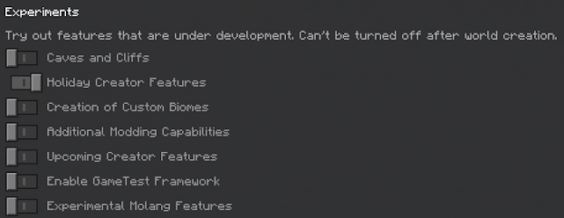 Экспериментальные настройки | Мод Фейковые блоки