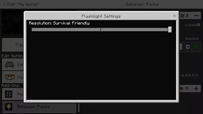 Настройки | Мод Фонарик