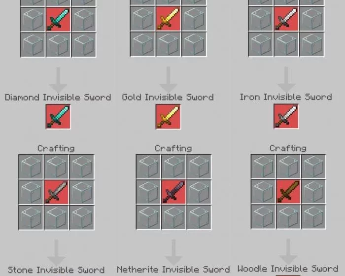 Крафт мечей | Мод Невидимая броня и мечи