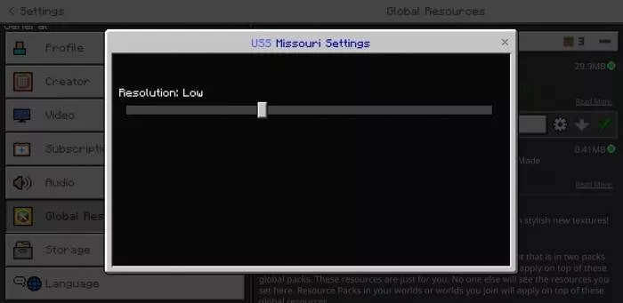 Настройки | Мод Линкор Миссури