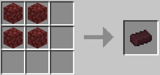 4 Netherrack combined to form 1 Nether Brick