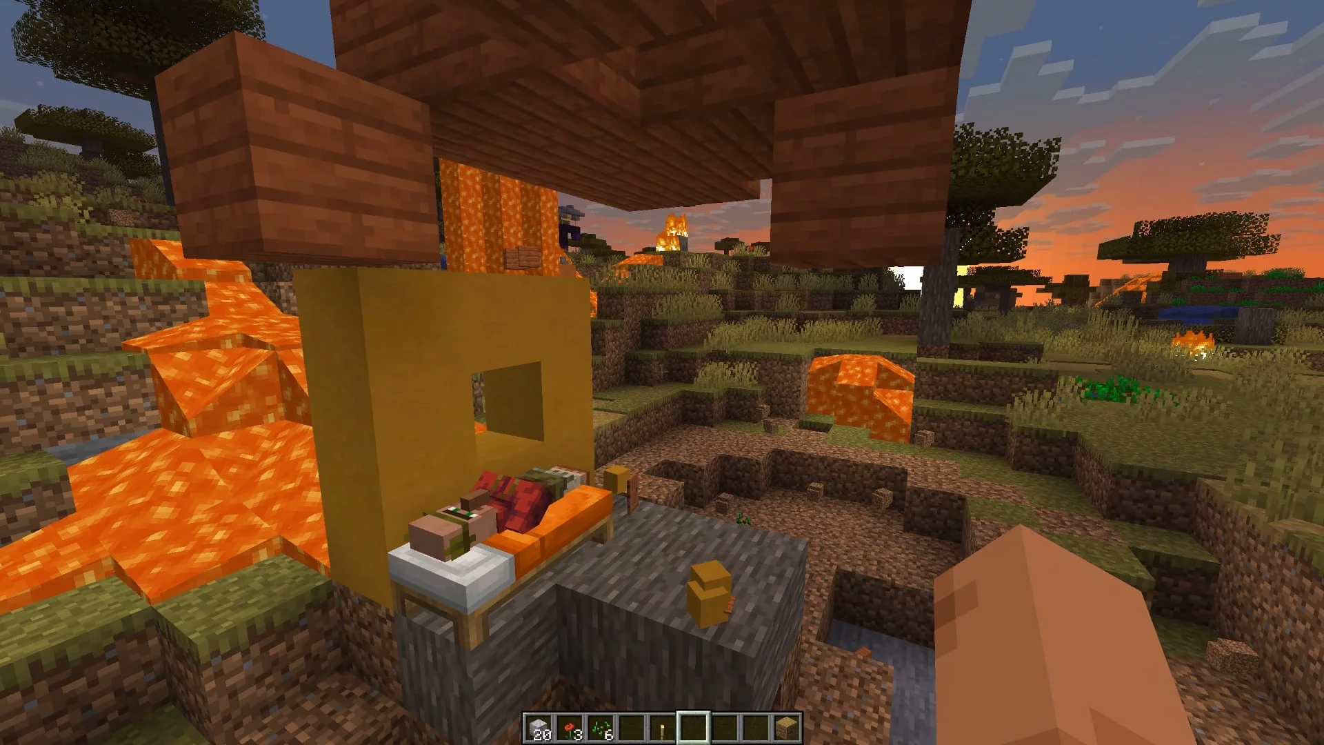Destroyed village, cursed yeeter aftermath