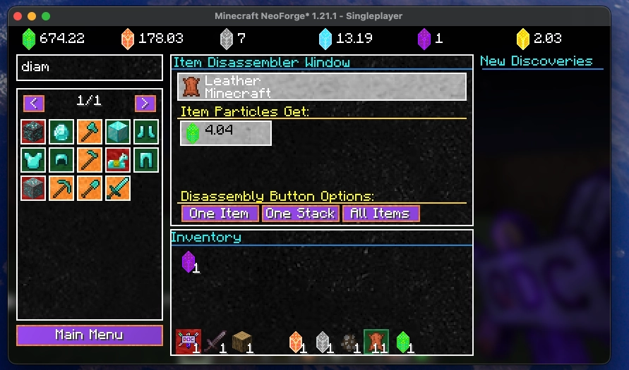 Item Disassembler Window