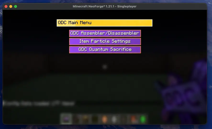 Main Menu Screen